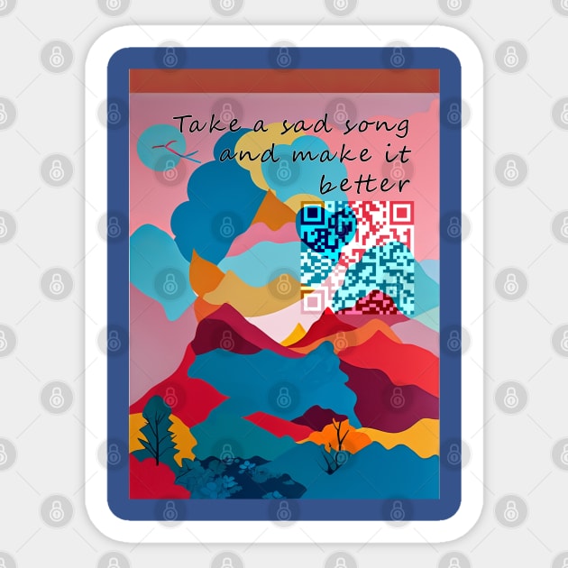 Hey Jude, don't make it bad Take a sad song and make it better Sticker by Tiffer Suaret